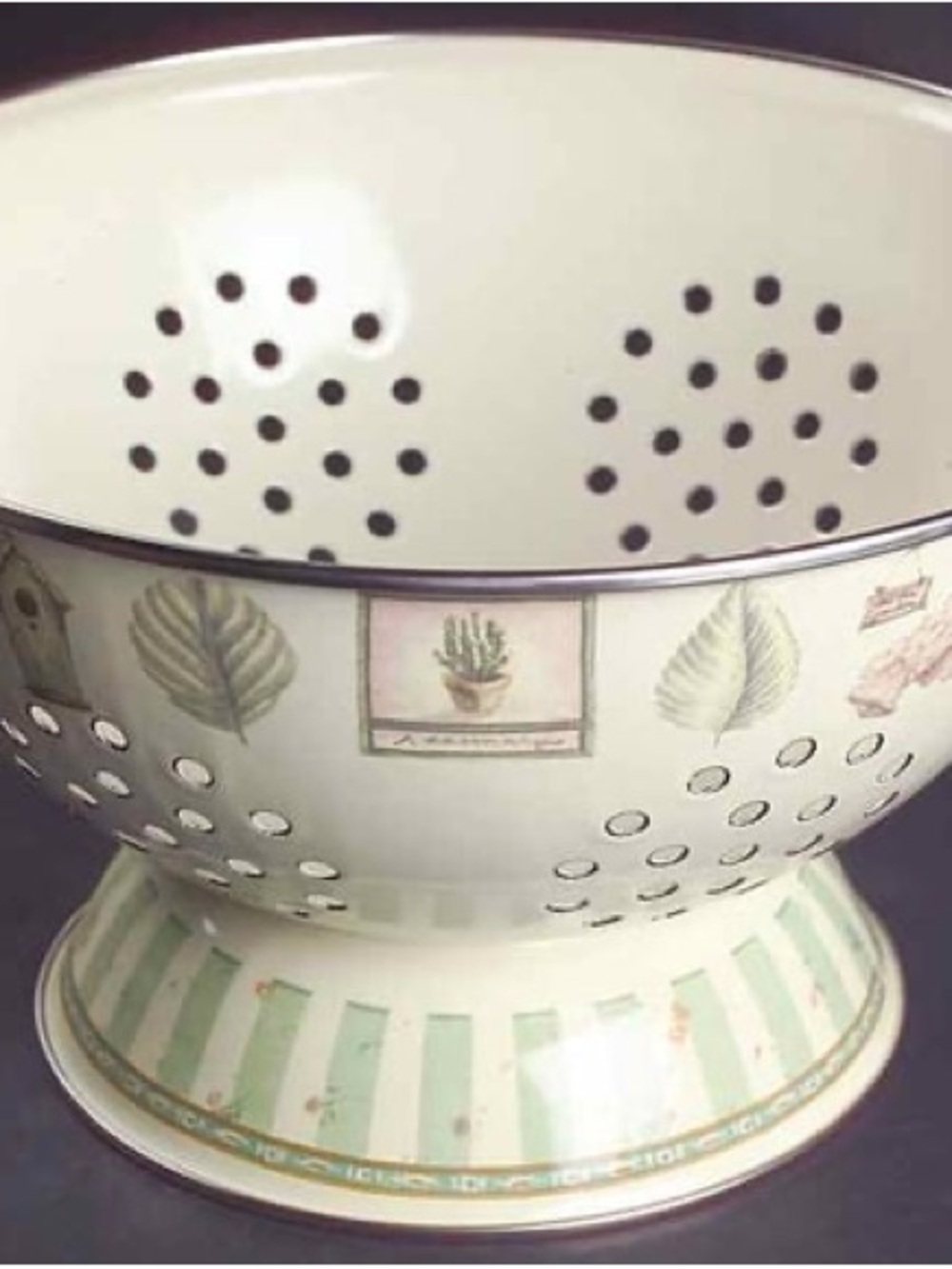Pfaltzgraff Naturewood enamel metal colander | kitchen |